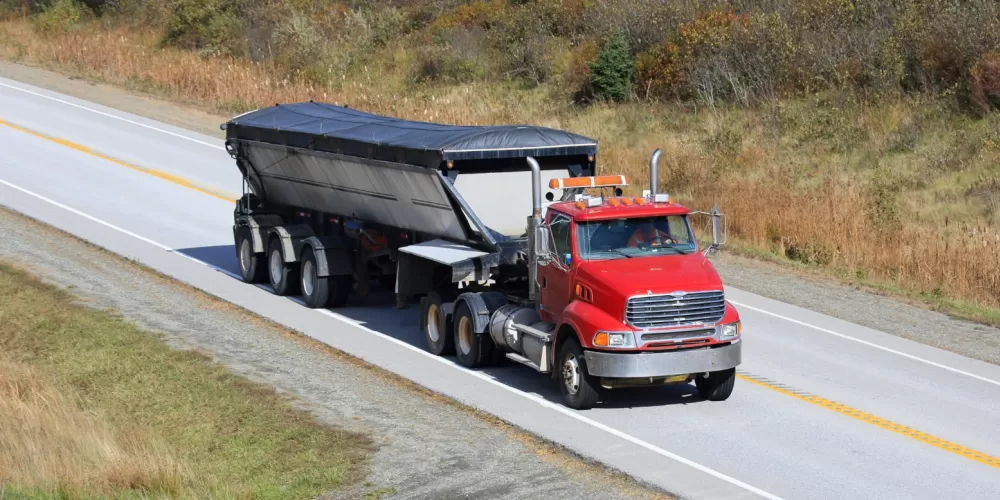 truck with bulk trailer