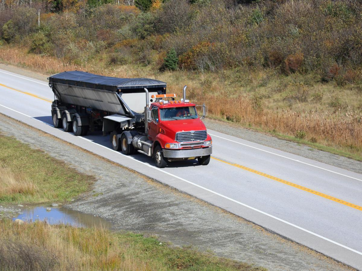 truck with bulk trailer